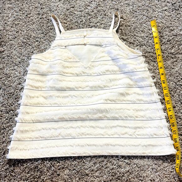 Maeve Anthropologie Fringe Stripe Quinn Textured Cami Neutral Motif Womens 4 - Picture 2 of 4
